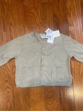 Bonpoint Grey Knit Button-Front Toddler Cardigan NWT Size 2T
